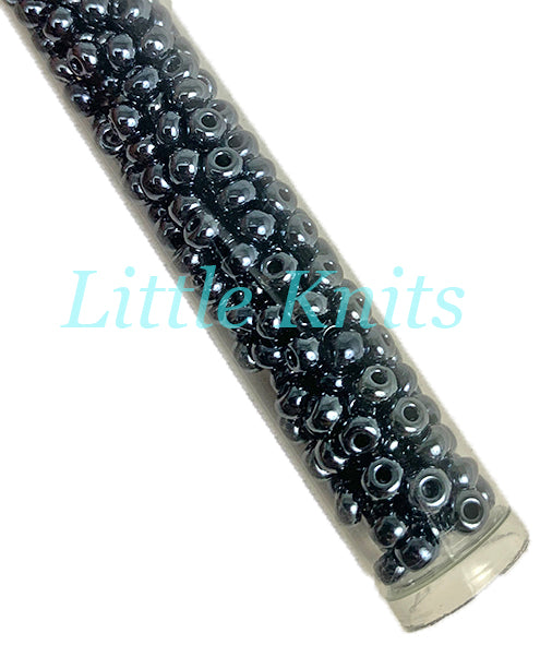 6/0 Czech Seed Beads  - Gunmetal (Color #49102) 20 Gram Tube