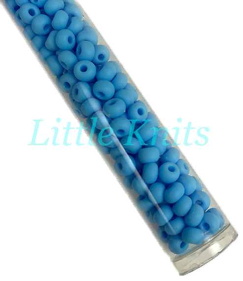 6/0 Czech Seed Beads  - Matte Light Blue (Color #63020M) 20 Gram Tube