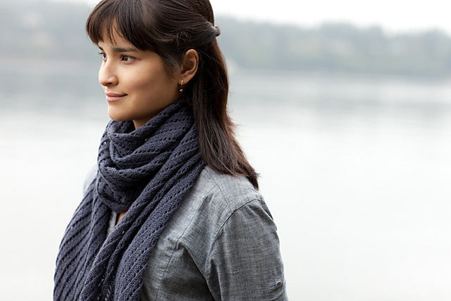 A Churchmouse Yarns and Teas Pattern - Diagonal Lace Scarf & Wrap (PDF)