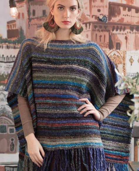 A Noro Taiyo Pattern - Fringed Poncho #14 (PDF)