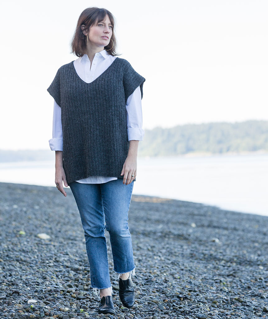 A Churchmouse Yarns and Teas Pattern - Flat Rib Popover (PDF)