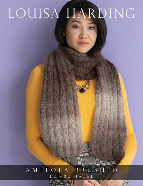 A Louisa Harding Amitola Brushed Pattern - Hazel Scarf (PDF) - FREE with Amitola Bursh/Brushed Purchases