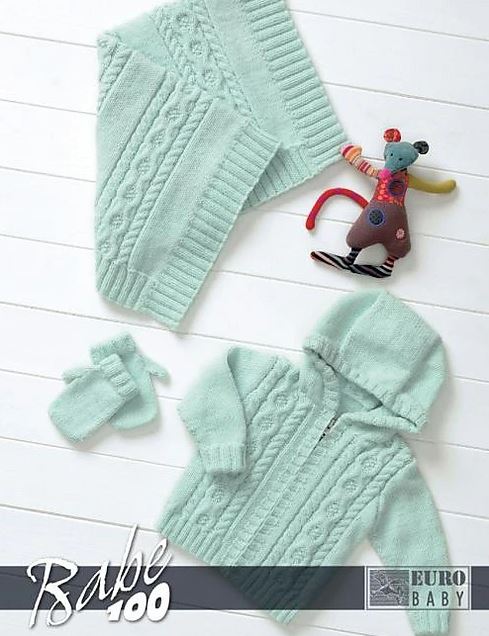 A FREE Euro Baby Pattern - Hooded Jacket, Blanket & Mittens (PDF)