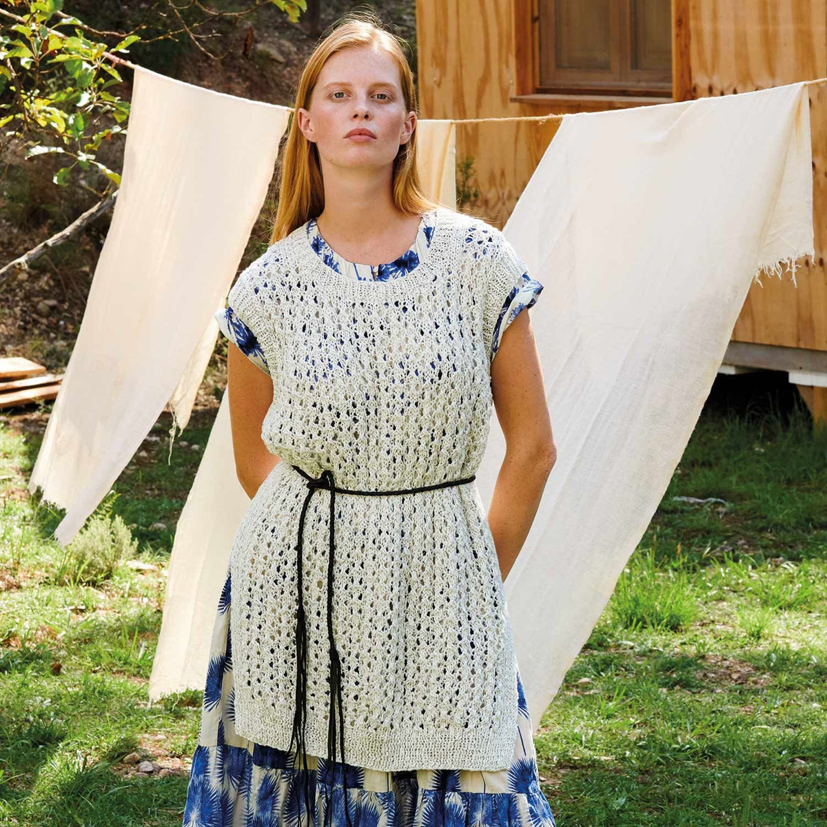 A Katia Summer Tweed Pattern - Long Lace Vest (PDF) - FREE with Katia Summer Tweed Purchases