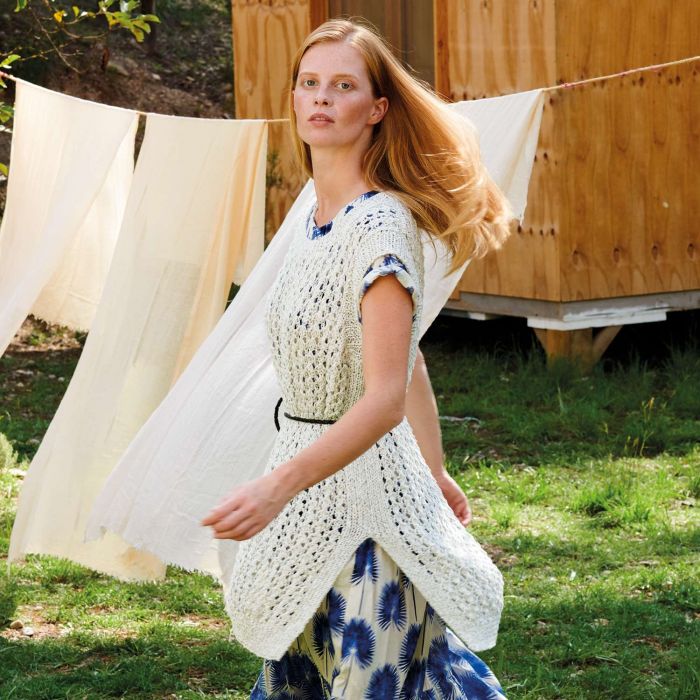 A Katia Summer Tweed Pattern - Long Lace Vest (PDF) - FREE with Katia Summer Tweed Purchases