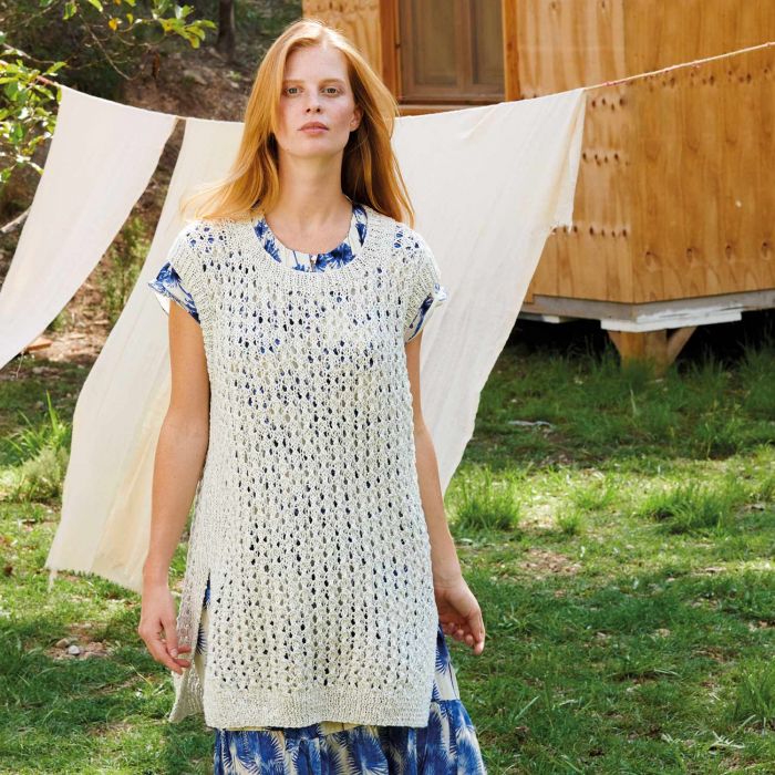 A Katia Summer Tweed Pattern - Long Lace Vest (PDF) - FREE with Katia Summer Tweed Purchases