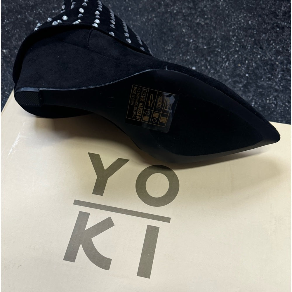 YOKI Women's Fold Over Boot New with Box - Black - Size 7
