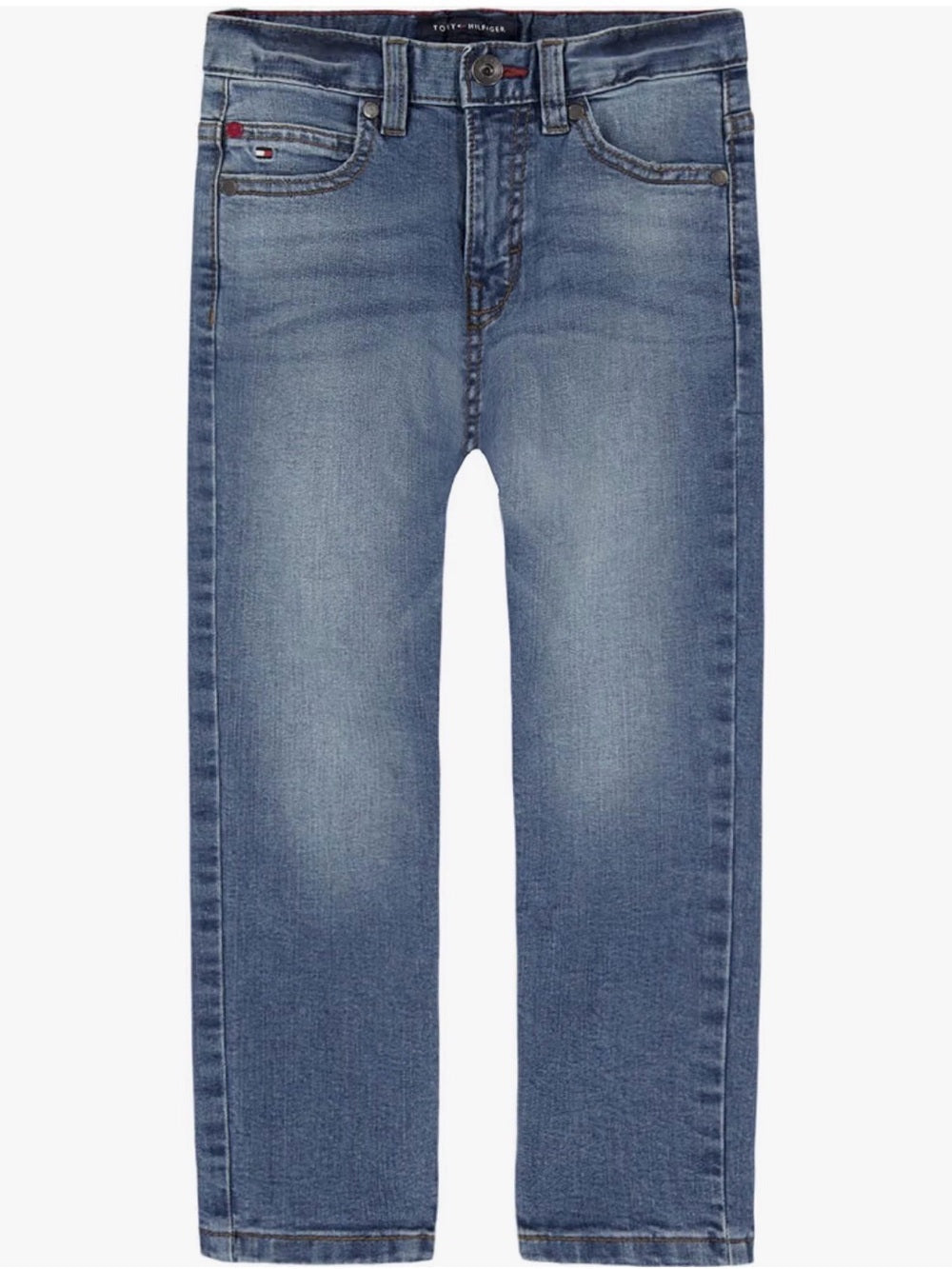 NWT, Tommy Hilfiger Boys' Straight Fit 5-Pocket Stretch Denim Jean Size: 12