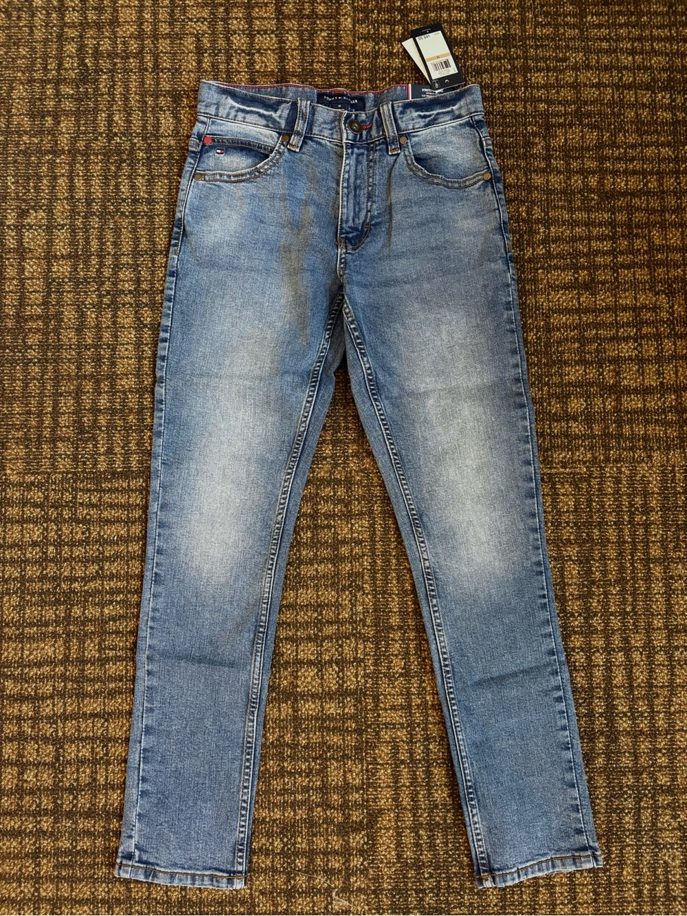 TWO PAIRS of NWT, Tommy Hilfiger Boys' Straight Fit 5-Pocket Stretch Denim Jean Size: 12
