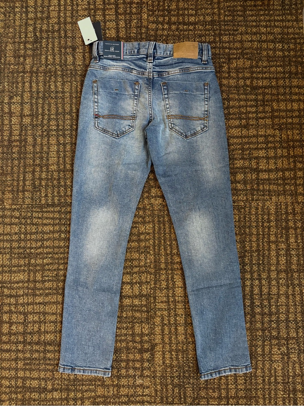 TWO PAIRS of NWT, Tommy Hilfiger Boys' Straight Fit 5-Pocket Stretch Denim Jean Size: 12
