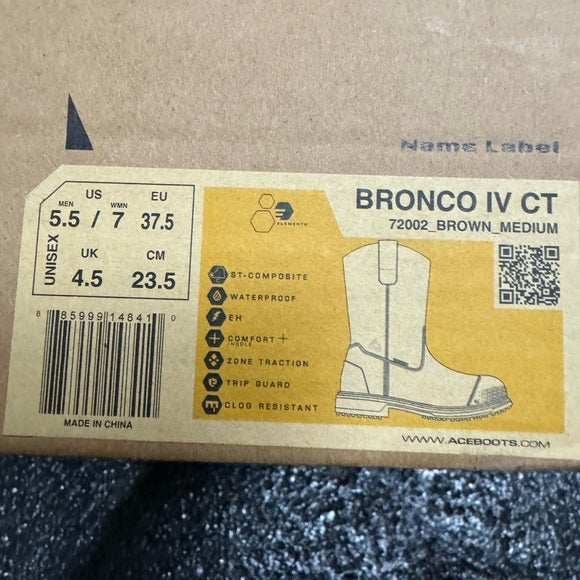 ACE Work Boots Unisex-Adult Bronco Industrial Boot New with Box Men Size 4.5
