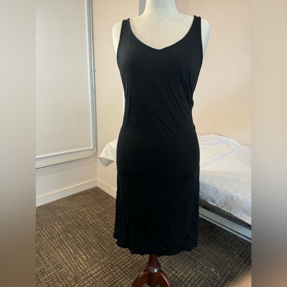 NWT NIC+ZOE Women's Double V Tank Dress Black Onyx Size L