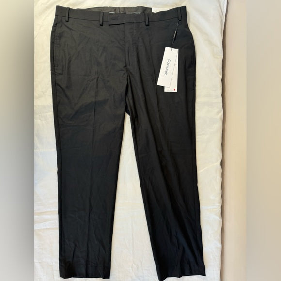 Calvin Klein Men's Slim Fit Suit Pants, Jerome, Black 40x30