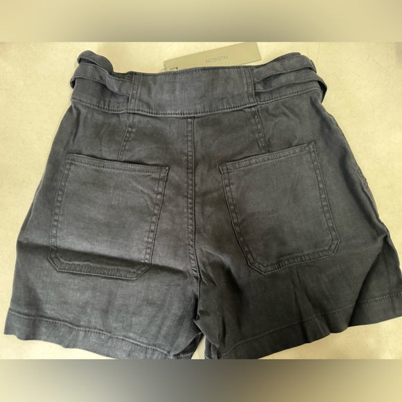HUDSON Women's Tie Waist Short Black Beauty Size 25