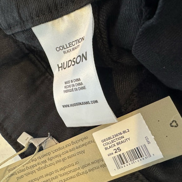 HUDSON Women's Tie Waist Short Black Beauty Size 25
