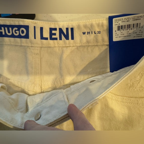 New w/ Tags HUGO womens Leni Loose Fit Wide Leg Jeans 31x32