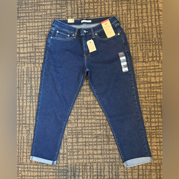 New w/ Tags Levi's Women's Mid Rise Boyfriend Dark Wash Jean Size 31X27