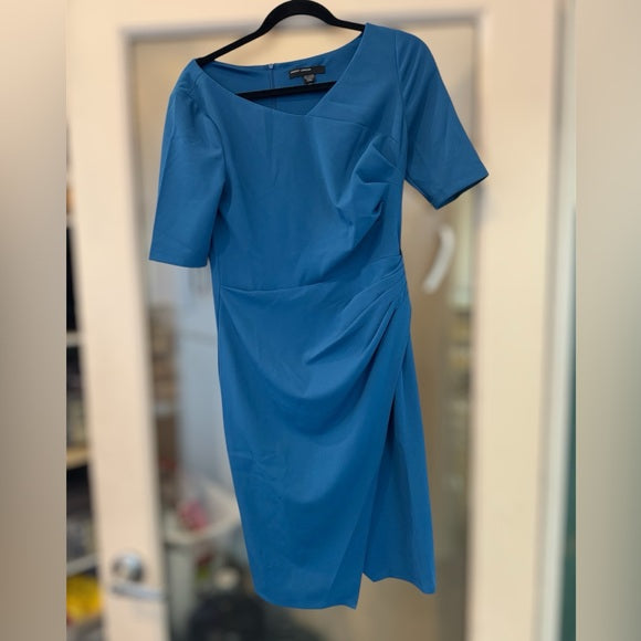 New w/ Tags Maggy London Womens Side Pleat Dress with Asymmetric Neck Size 6