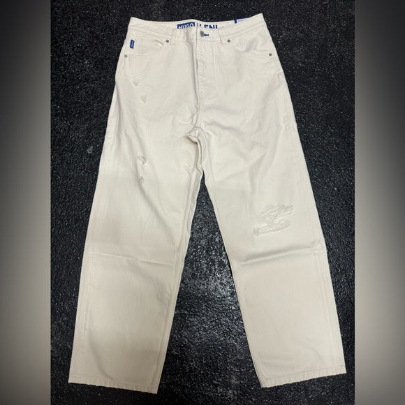 New w/ Tags HUGO womens Leni Loose Fit Wide Leg Jeans 31x32