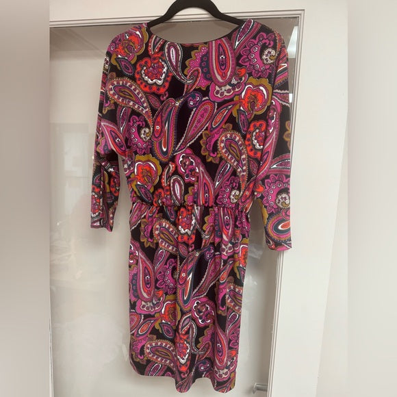 New w/ Tags Trina Turk Dress Elbow Sleeves Elastic Waist Size M