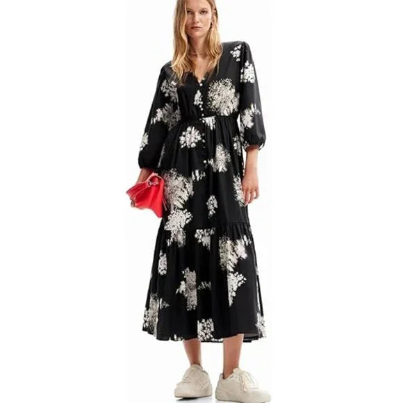 New with Tags, Desigual Women's Woman Woven Dress 3/4 Sleeve, Small