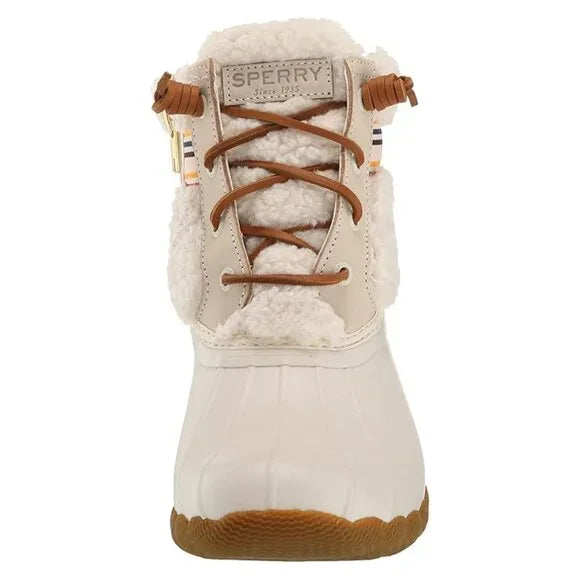 Sperry Women's Saltwater Sherpa Rain Boot Rainbow Ivory Size 5.5