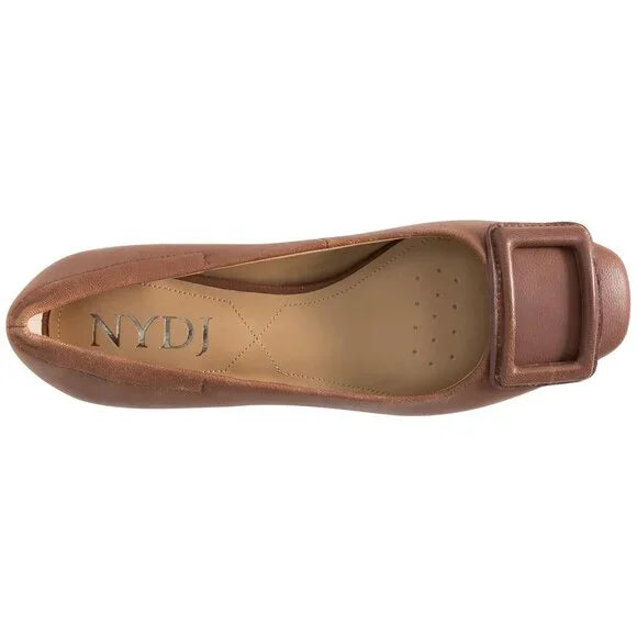NYDJ Women's Baran Ballerina Flat Cognac Size 10