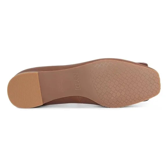 NYDJ Women's Baran Ballerina Flat Cognac Size 10