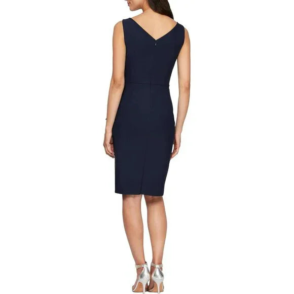 NWT Alex Evenings Women's Slimming Short Ruched Dress with Ruffle Size 10