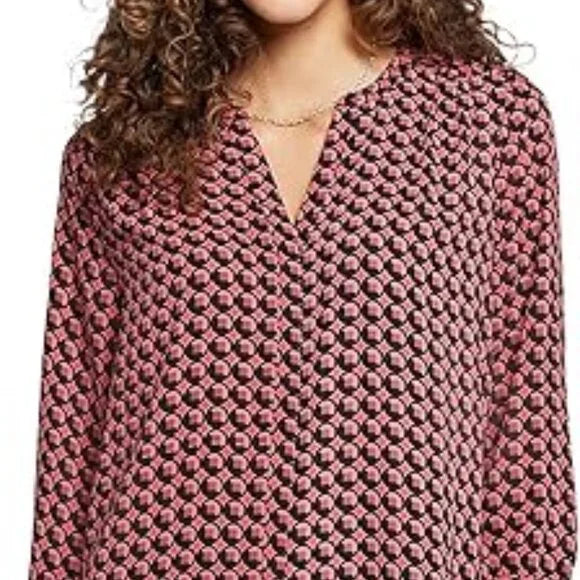 New w/ Tags NYDJ Womens Pintuck Blouse Three Quarter Sleeve (Eureka) Size XXS