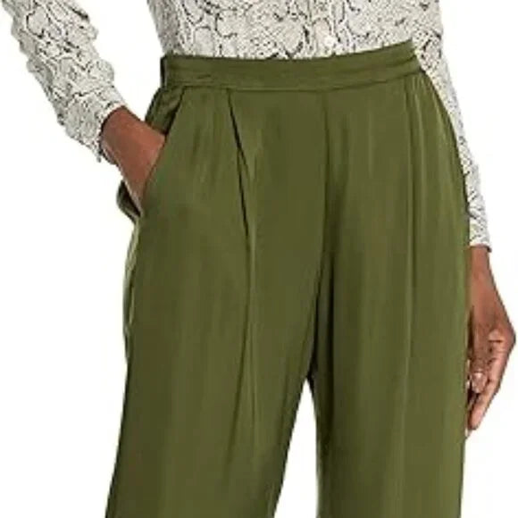New w/ Tags Velvet by Graham & Spencer Women's Livi Satin Viscose Wide Leg Pant Size M