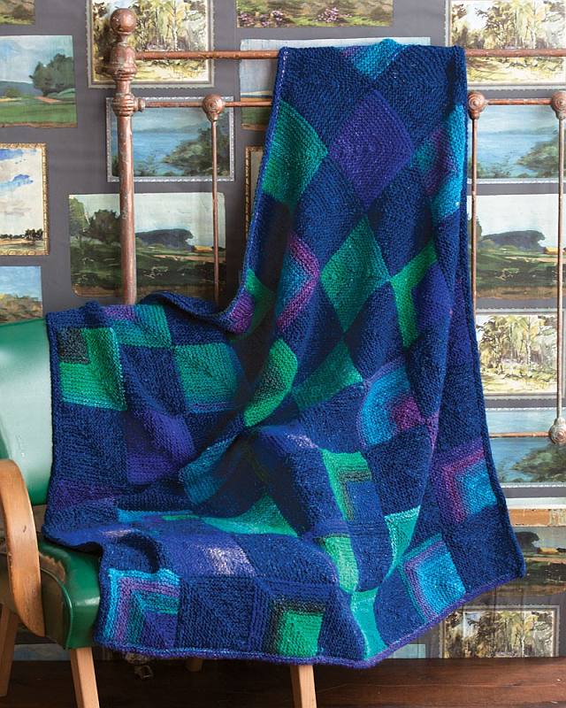 A Noro Silk Garden Pattern - Mitered Squares Blanket (PDF)
