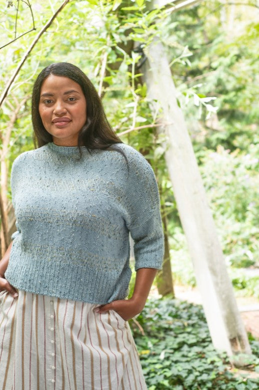 A Berroco Zinnia Pattern - Pavé Dropped Sleeve Tee (PDF)