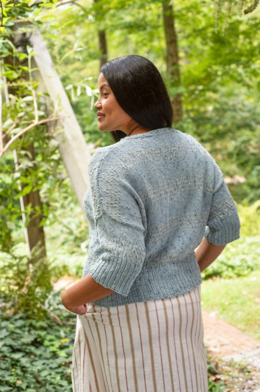 A Berroco Zinnia Pattern - Pavé Dropped Sleeve Tee (PDF)