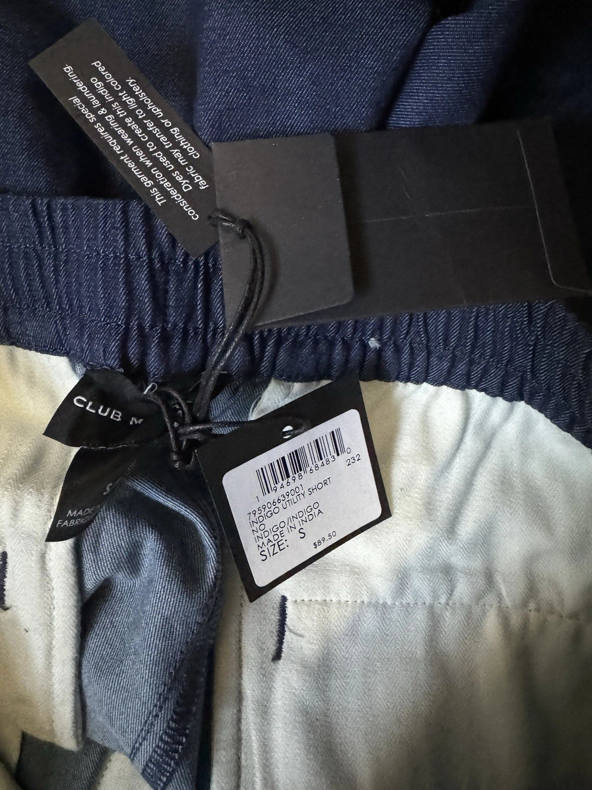 New w/ Tags Club Monaco Indigo Utility Short Size S