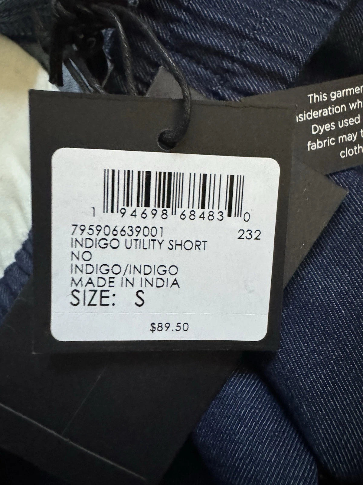New w/ Tags Club Monaco Indigo Utility Short Size S