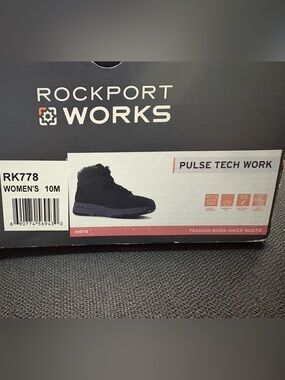 NIB, Rockport Women's Pulse Tech Work Safety New w/ Box Size 10, Color: Black
