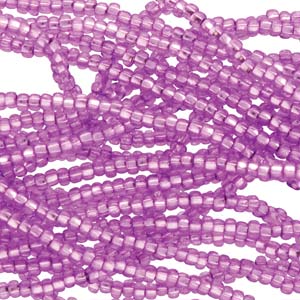 6/0 Czech Seed Beads - Violet Dyed Silver Lined (Color #18228) - 6 String Hanks, 71 Grams