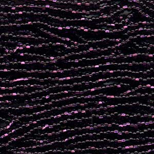 6/0 Czech Seed Beads - Dark Amethyst Silver Lined (Color #27080) - 6 String Hanks, 72 Grams