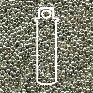 6/0 Czech Seed Beads  - Terra Metallic Silver (Color #18503) 20 Gram Tube