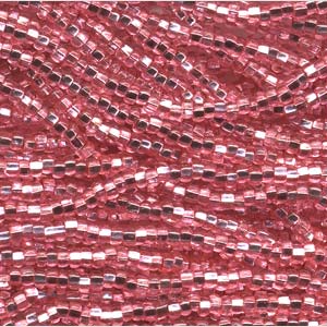 6/0 Czech Seed Beads - Light Pink Silver Lined (Color #78191) - 6 String Hanks, 72 Grams