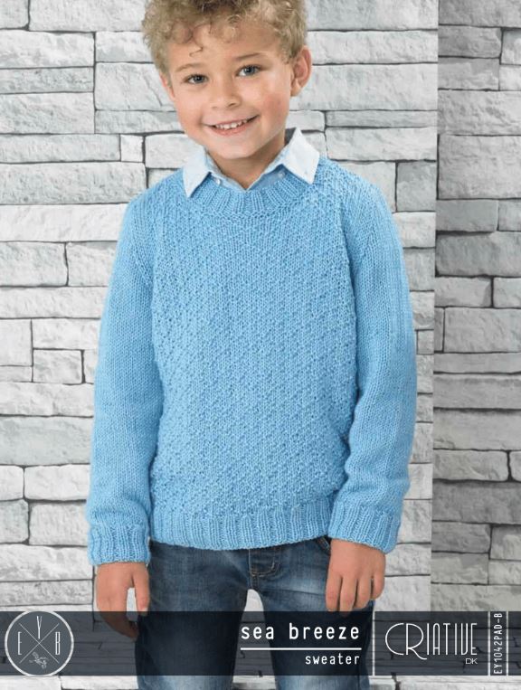 A Sea Breeze Sweater - FREE with Purchase of 3 or More Skeins of Criative DK (PDF File)