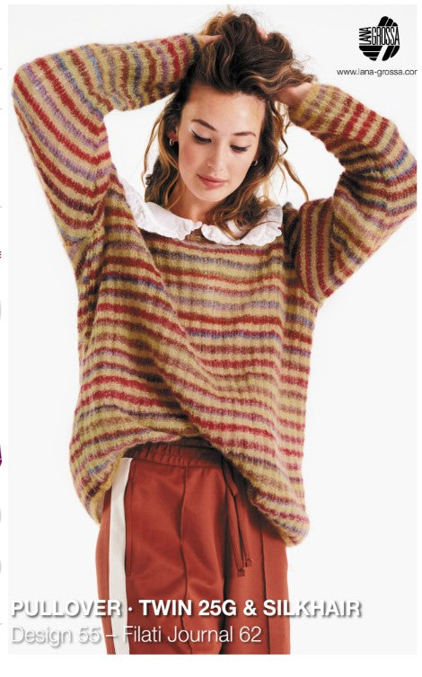 A Lana Grossa SilkHair & Twin Pattern - Pullover 62 (PDF)