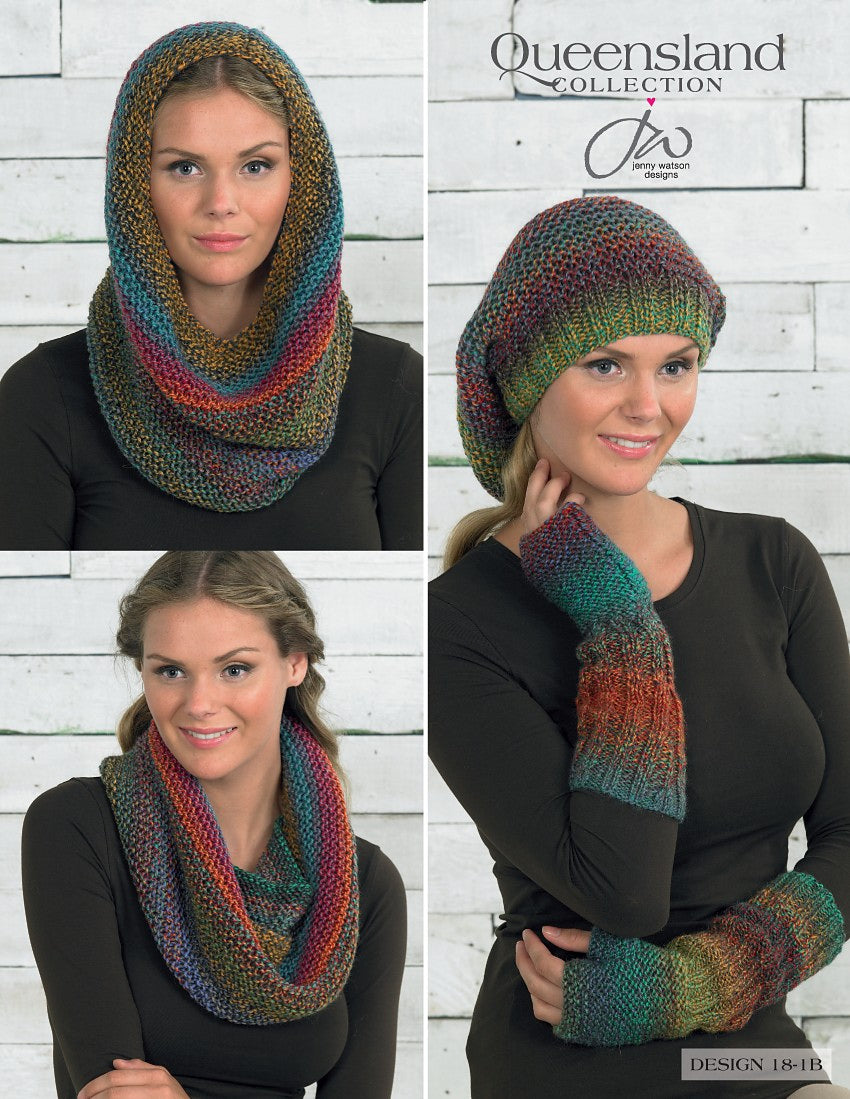 Queensland Brisbane Pattern - Snood, Slouchy Hat & Fingerless Gloves (PDF)