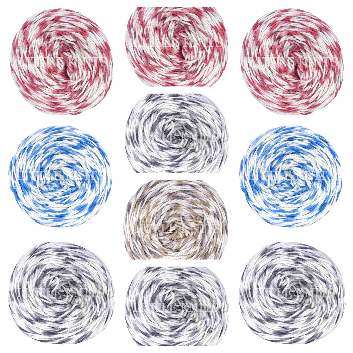 Hikoo SimpliCity Spot - 10 Skein Mystery Bag - 4/3/3 Color Split - 70% OFF SALE!