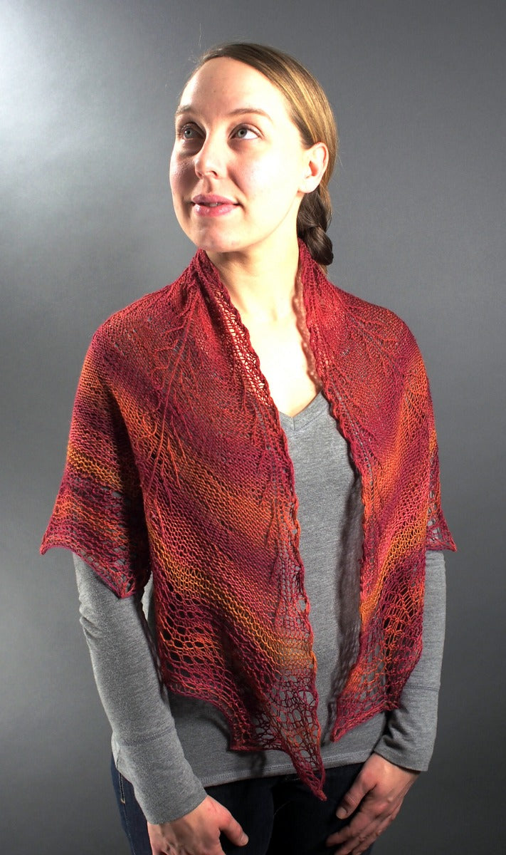 A FREE Painted Desert Pattern - Tree & Feather Shawl (PDF)