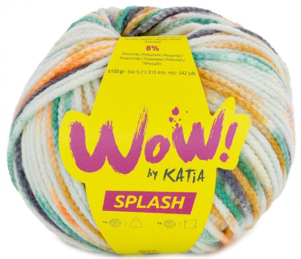 Katia WOW! Splash - Color #202 - BIG 150 Gram Skeins