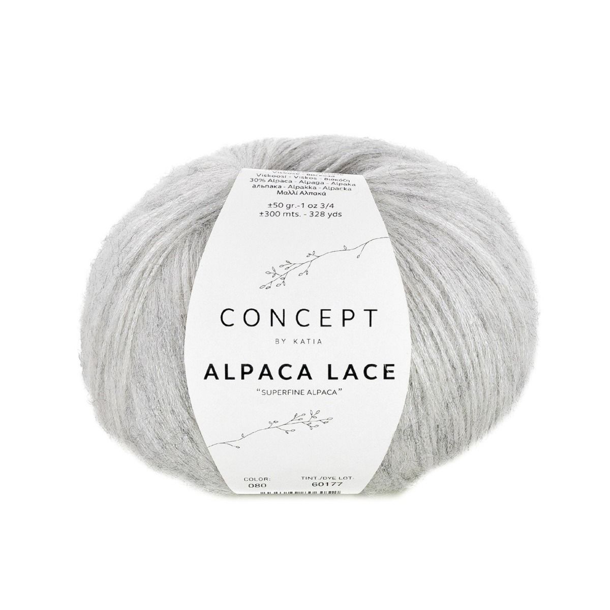 Katia Concept Alpaca Lace - Stone Gray (Color #80) Knitting and Crochet yarn on sale at Little Knits