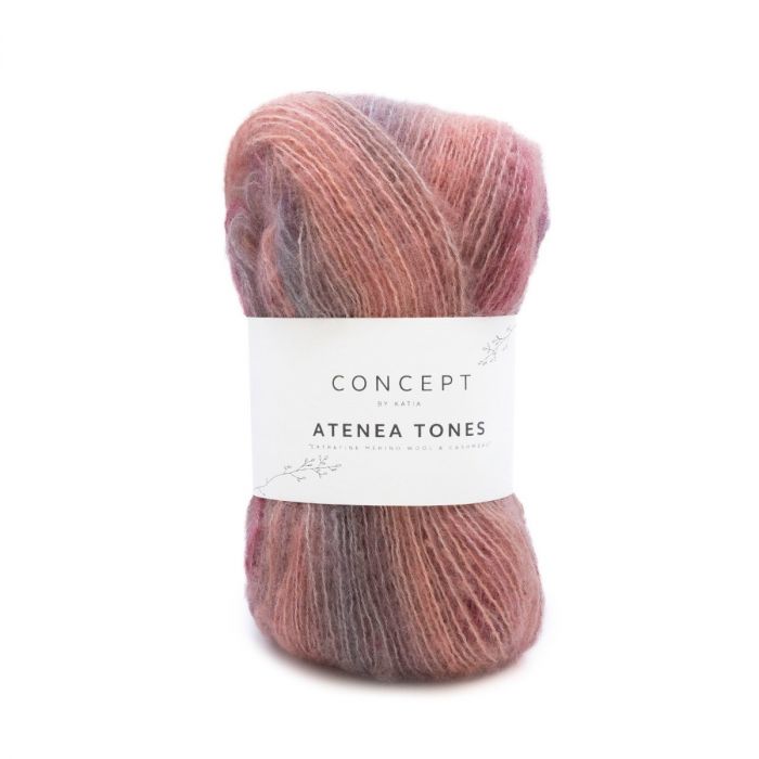 Katia Concept Atenea Tones - Coral/Blood Red/Camel (Color #205) Knitting and Crochet yarn on sale at Little Knits