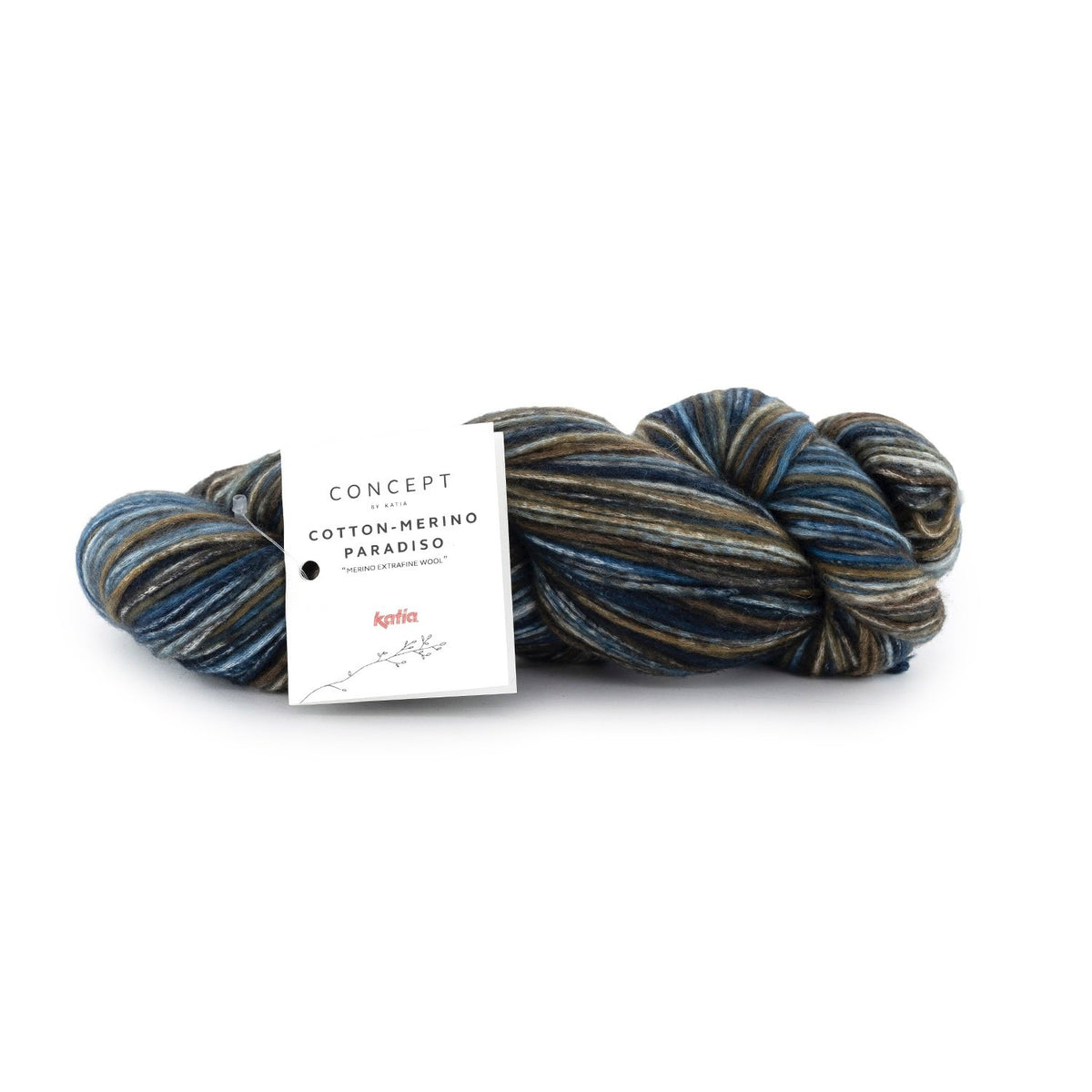 Katia Concept Cotton-Merino Paradiso - Blue-Brown (Color #304) Knitting and Crochet Yarn on sale at Little Knits